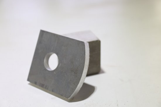 Aluminum
              sample from a cutting laser